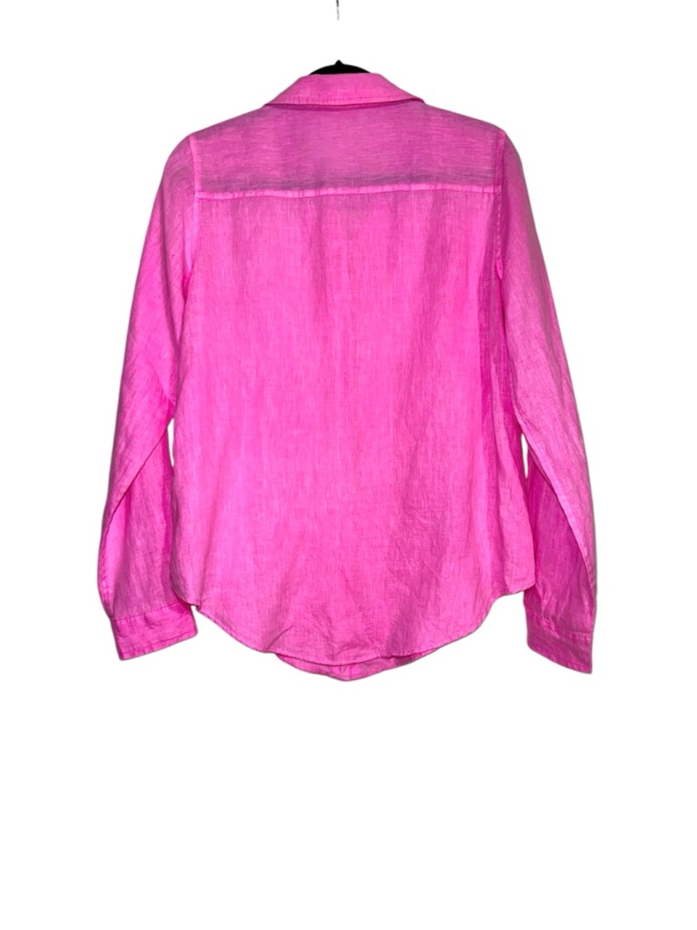 Lilly Pulitzer Sea View Linen Button Down Bright Pink Long Sleeve Shirt SMALL - Picture 3 of 7